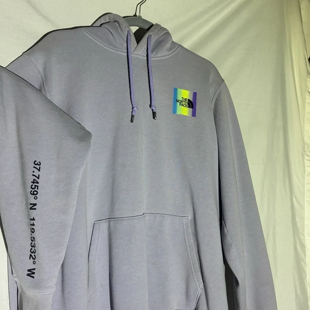 The North Face Men's XL Neon 3-D Graphic Print Logo Pullover Hoodie Drawstring